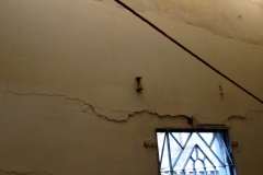 Cracks along the outer walls