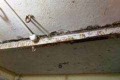 Deep cracks in the ceiling of the lower floor